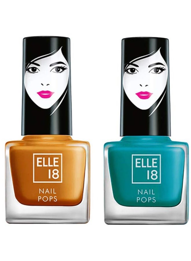 إل 18 مجموعة طلاء أظافر Elle 18 Nail Pops، لون 155 بلمسة نهائية لامعة، ولون 166، 5 مل - Image 1